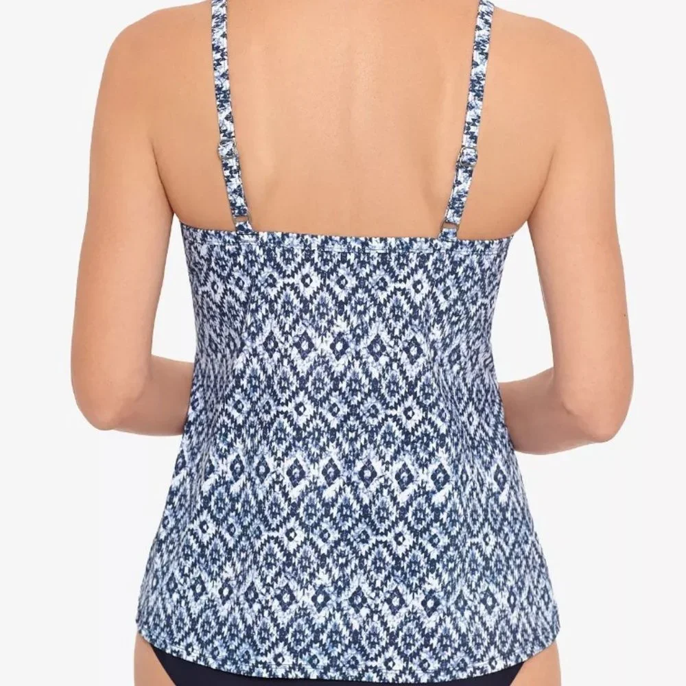 Swim Solutions Twist-Front Flyaway Tankini Top - Picture 9 of 9